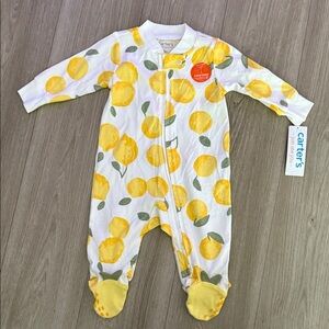 Carter's Yellow Lemon Pattern Footie